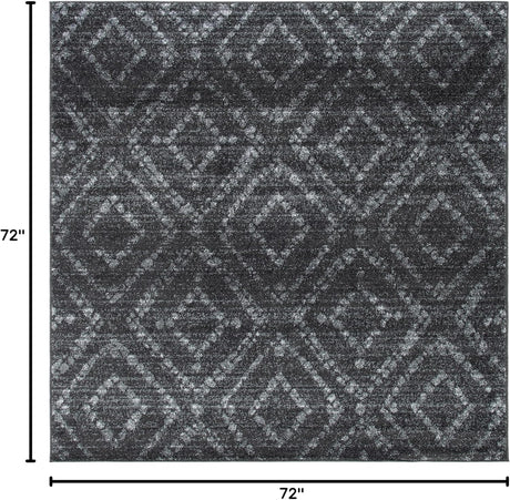Alfombra moderna cuadrada gris oscuro 6' ADR131F