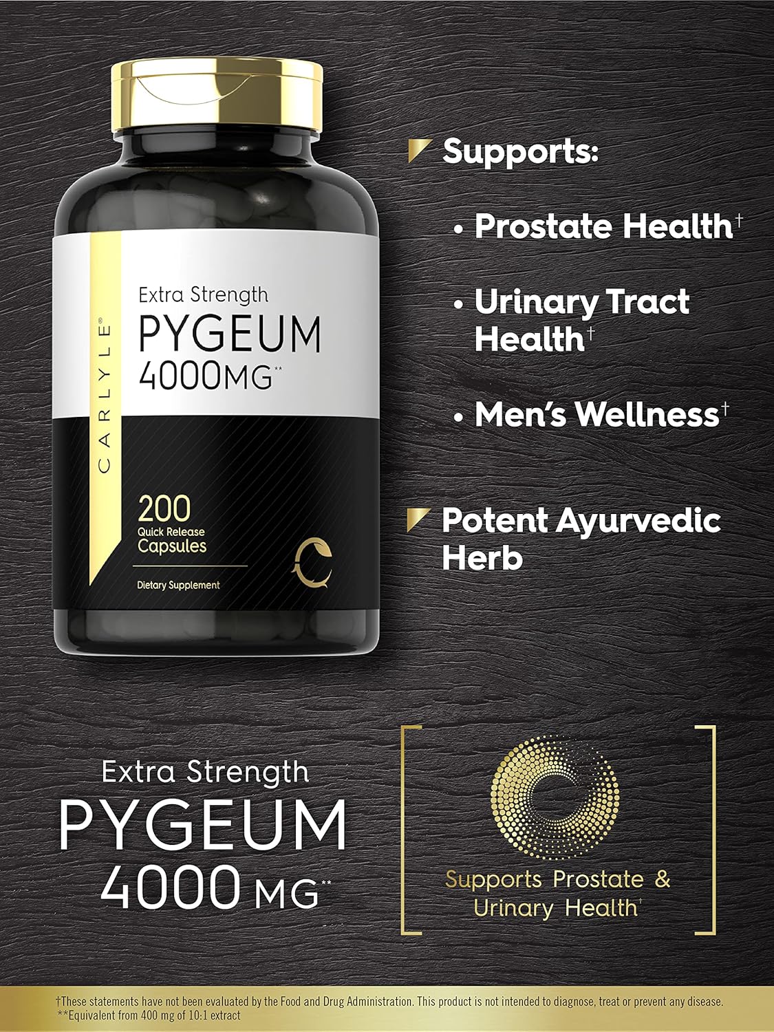 Suplemento Carlyle Corteza de Pygeum africanum 1500 mg  200u