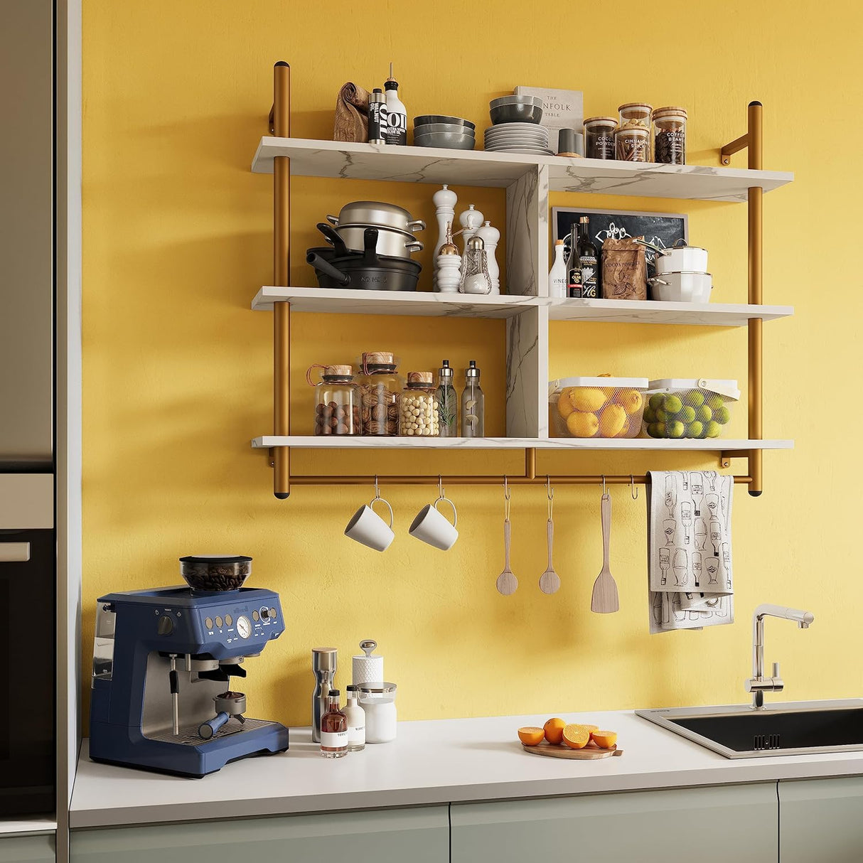 Estanterías de cocina Bestier, flotantes, 3 niveles, modelo 41.5