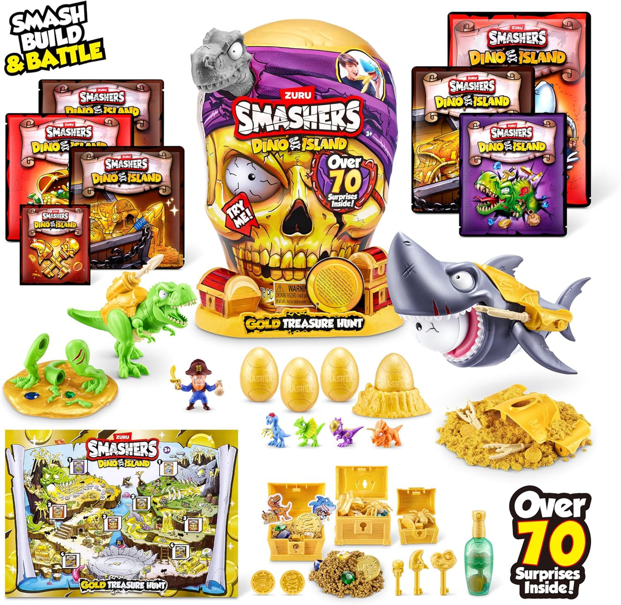 Caza del Tesoro Smashers Dino Island de ZURU, Juguete Interactivo