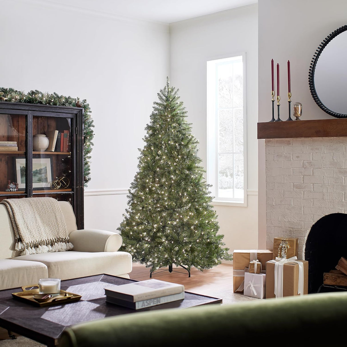 Árbol de Navidad artificial preiluminado 7.5 pies, modelo Dunhill Fir