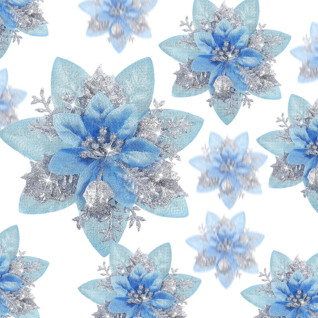 Flores Poinsettia Artificiales 36 Pcs - Decoración Navideña