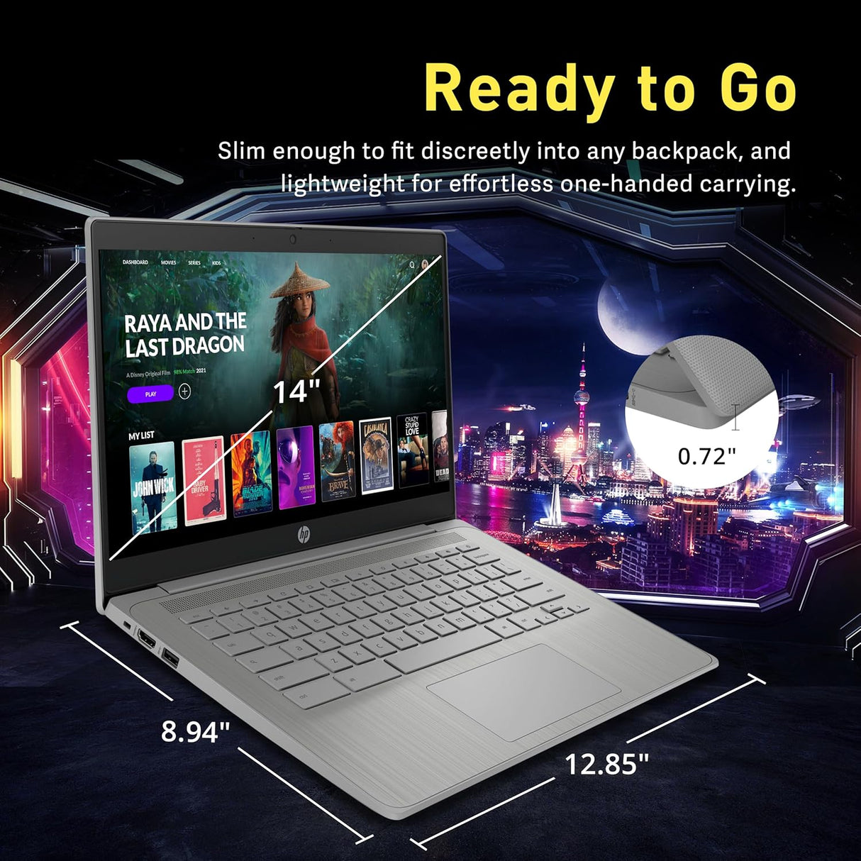 Laptop HP Chromebook 14, Intel Celeron N4120, 4GB RAM