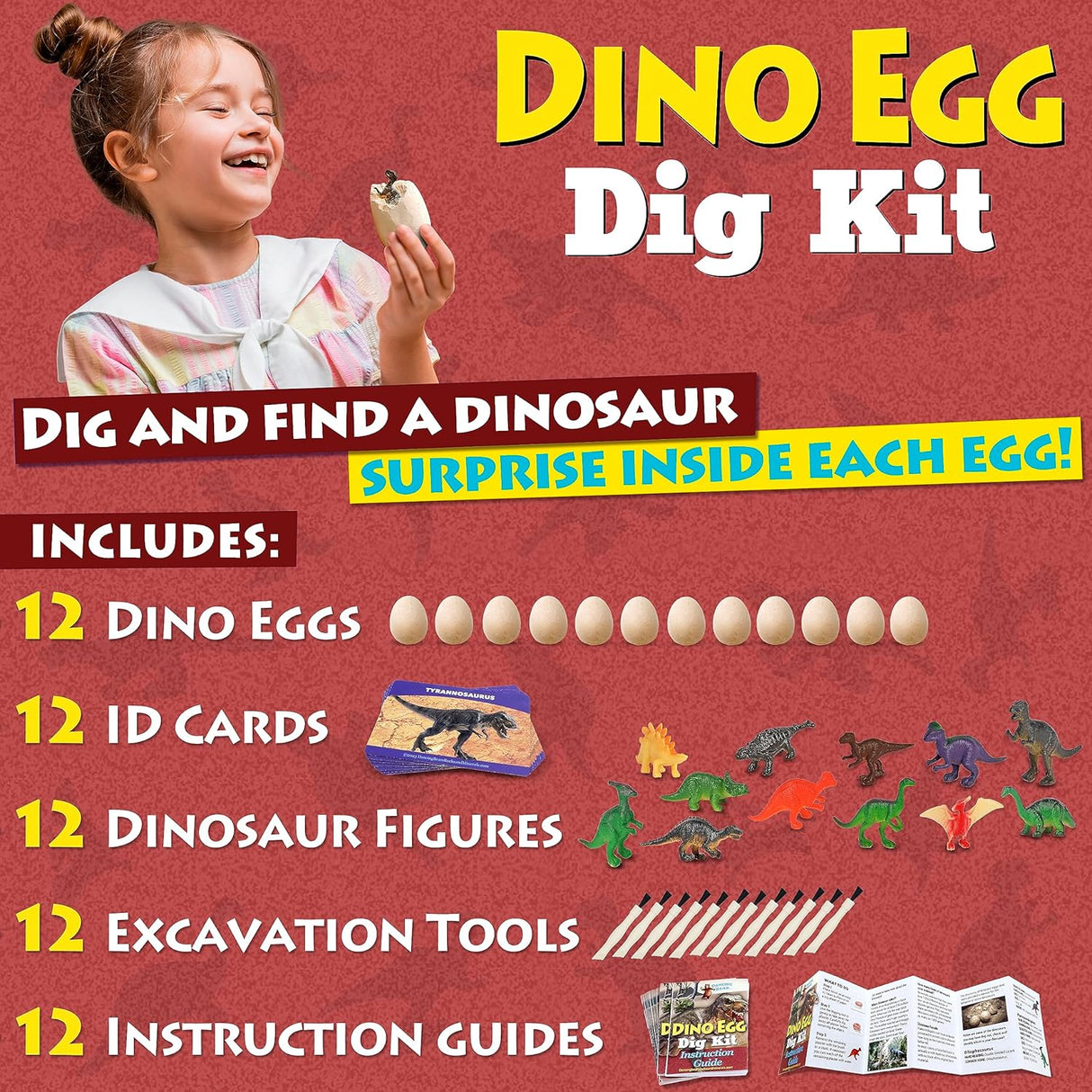 Kit  DANCING BEARde Excavación Dinosaurios para 12 Niños