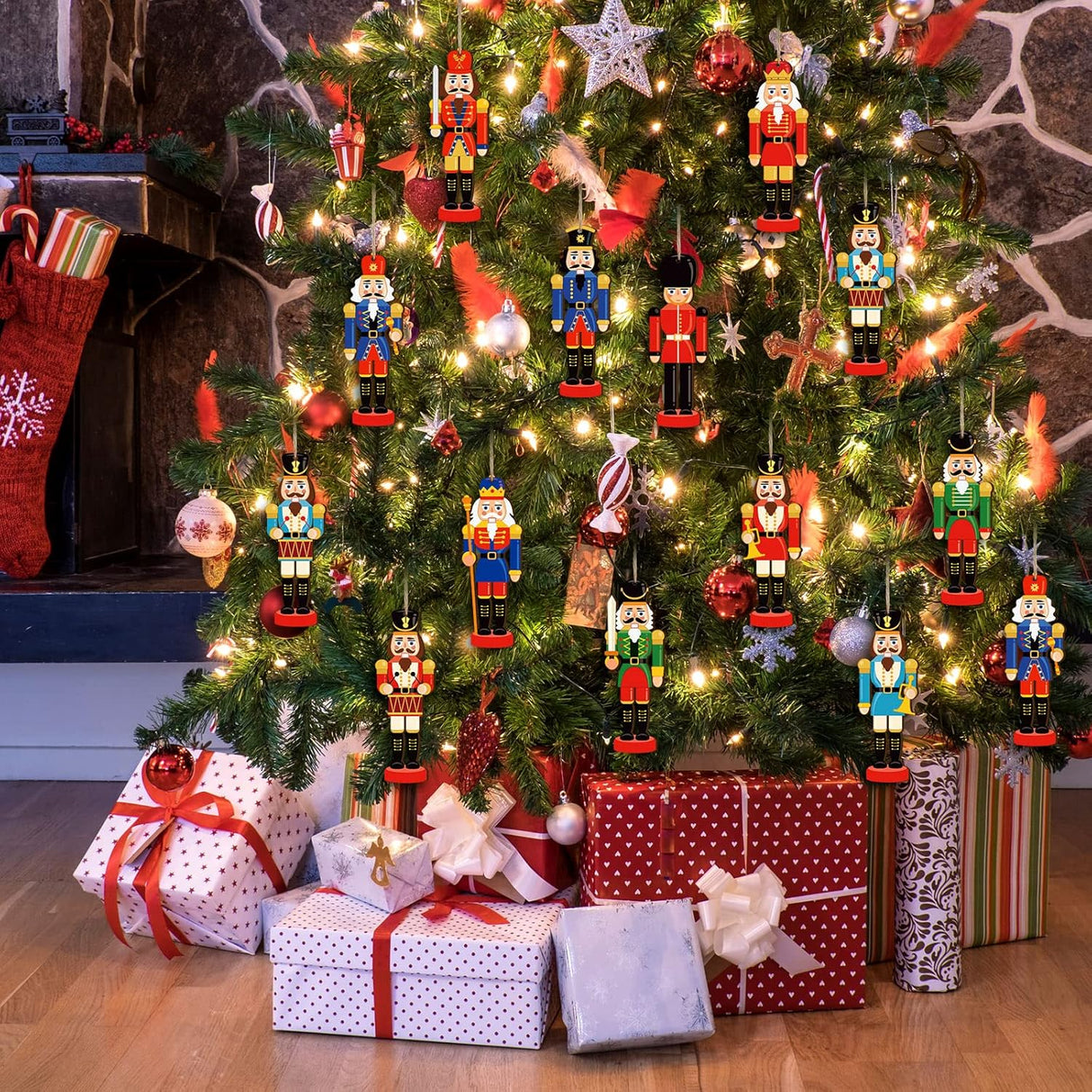 36 Piezas Adornos de Navidad Nutcrackers Miniatura Tradicional