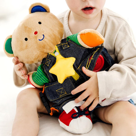 Osito de Peluche Educativo - Melissa & Doug - Jugar con Cierre