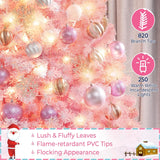 Árbol de Navidad artificial de 6 pies, preiluminado y nevado
