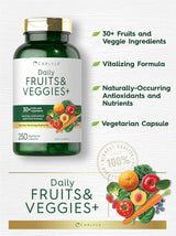 Suplementos Alimenticios de frutas y verduras 250 cápsulas