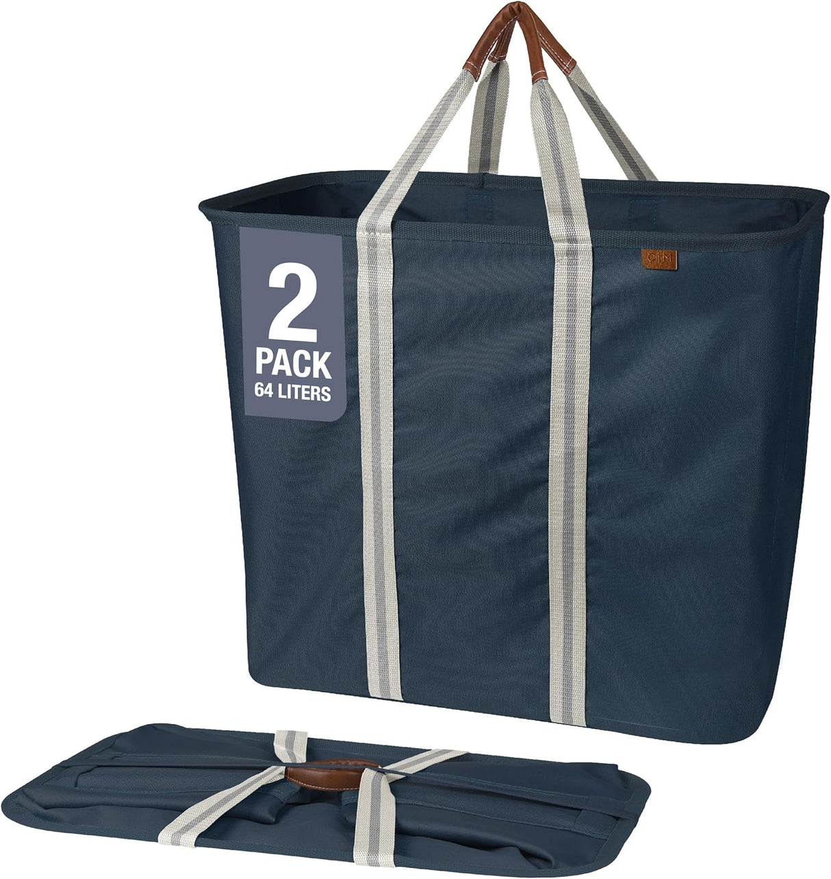 Cesta de Ropa Plegable CleverMade, Grande, 2 Piezas, XL