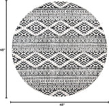 Alfombra Redonda Tulum - Diseño Tribal Boho, Fácil Cuidado, TUL272B