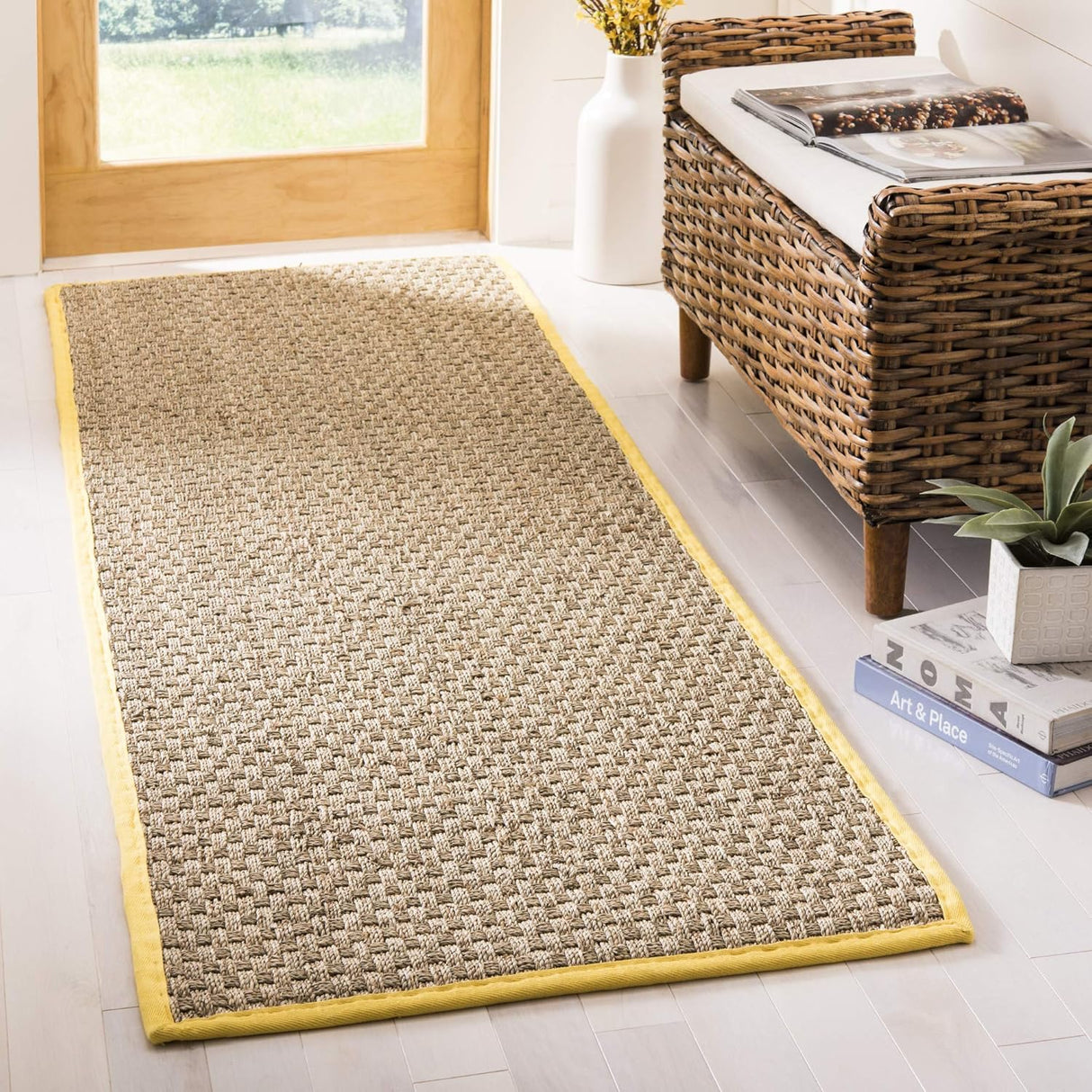 Alfombra Runner de Fibra Natural, SAFAVIEH, Diseño de Seagrass, NF114P