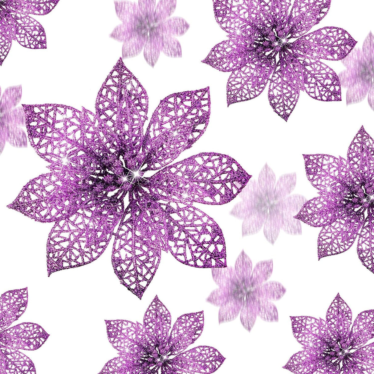 Flores Poinsettia Artificiales WILLBOND 36 Piezas Decorativas