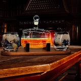 Decantador de whisky de vidrio NutriChef 750ml set con vasos NCGDS19