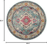 Alfombra Redonda Boho Chic Medallón Distressed MNC243J