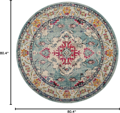 Alfombra Redonda Boho Chic Medallón Distressed MNC243J