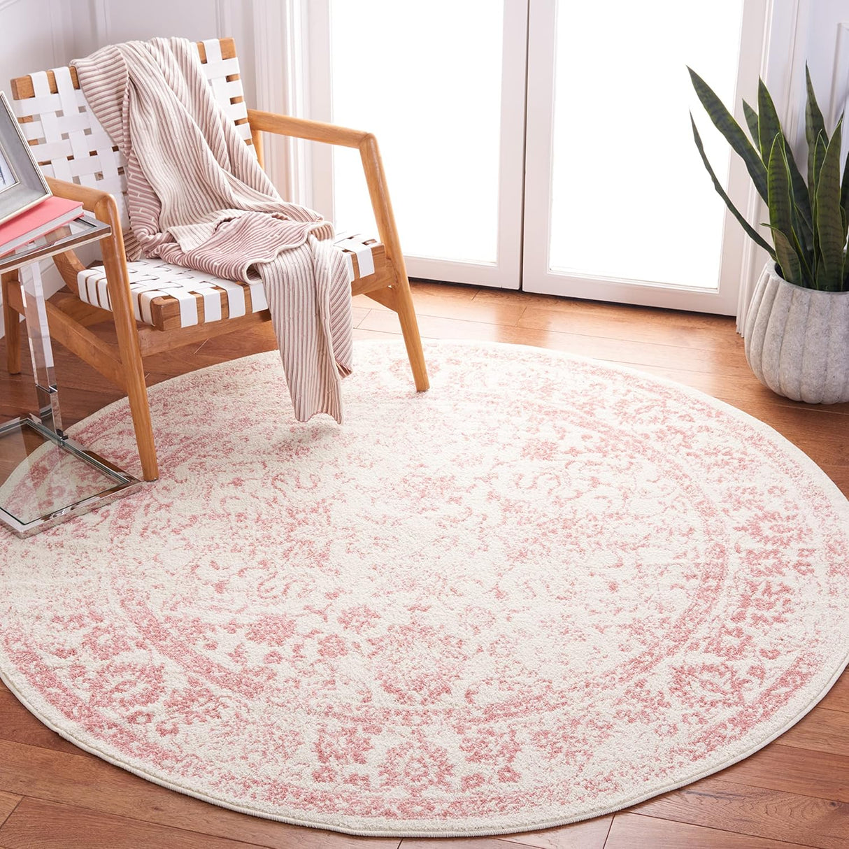 Alfombra Redonda, Diseño Oriental, Antideslizante, ADR109H
