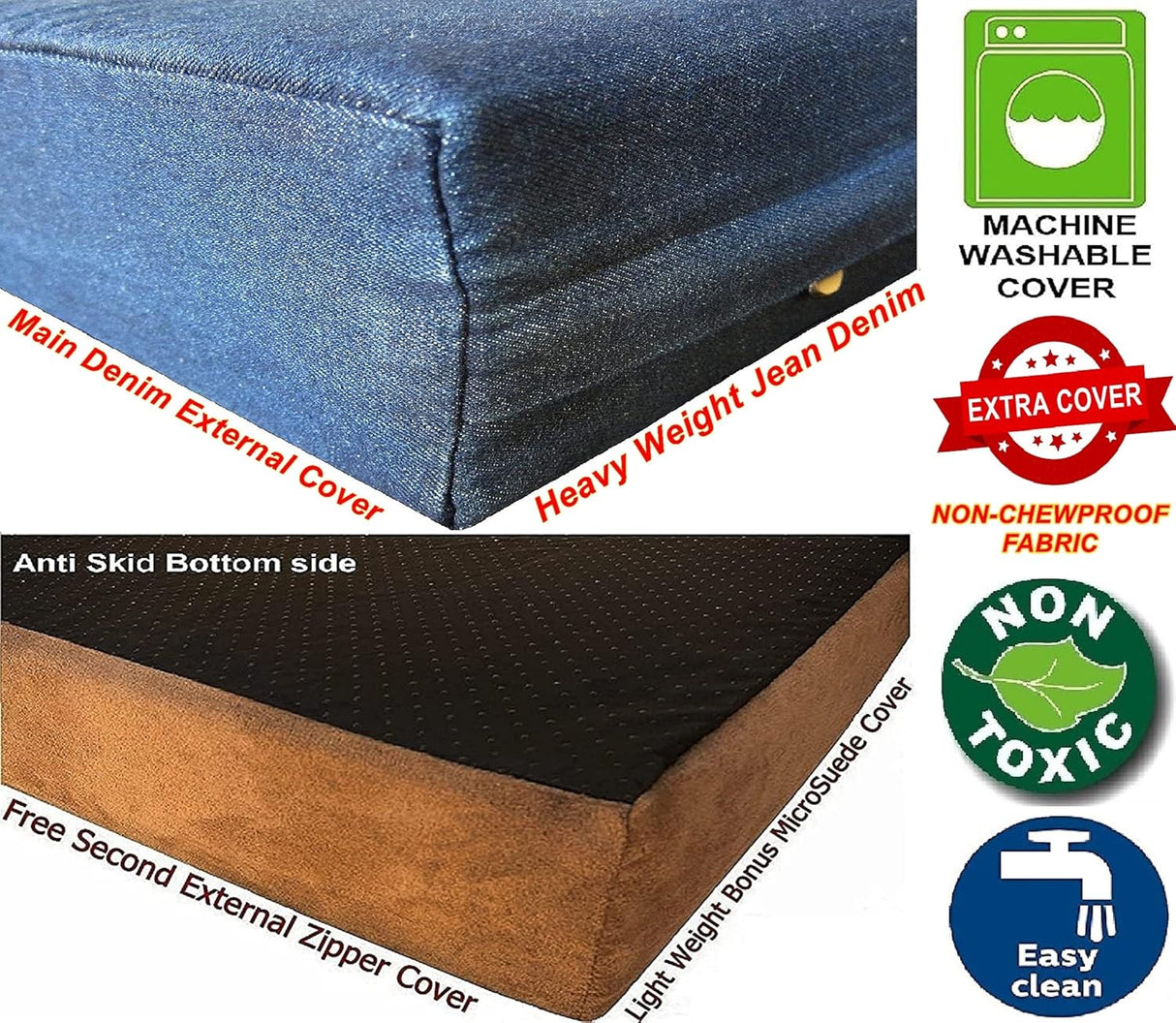 Cama ortopédica para perros Dogbed4less, espuma memoria 37x27