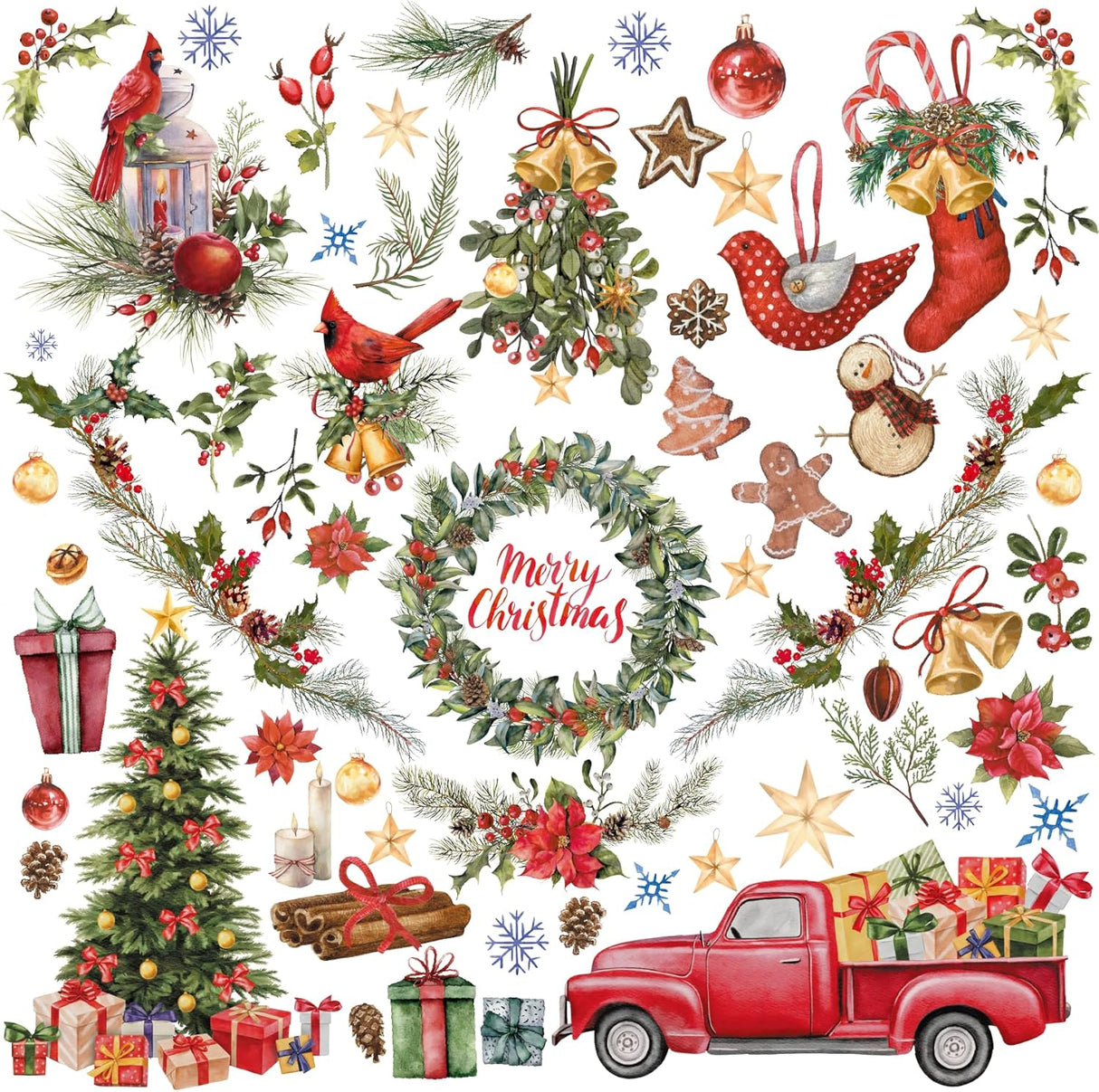 Pegatinas Navideñas Cholemy, Decoración Removible, Estrella