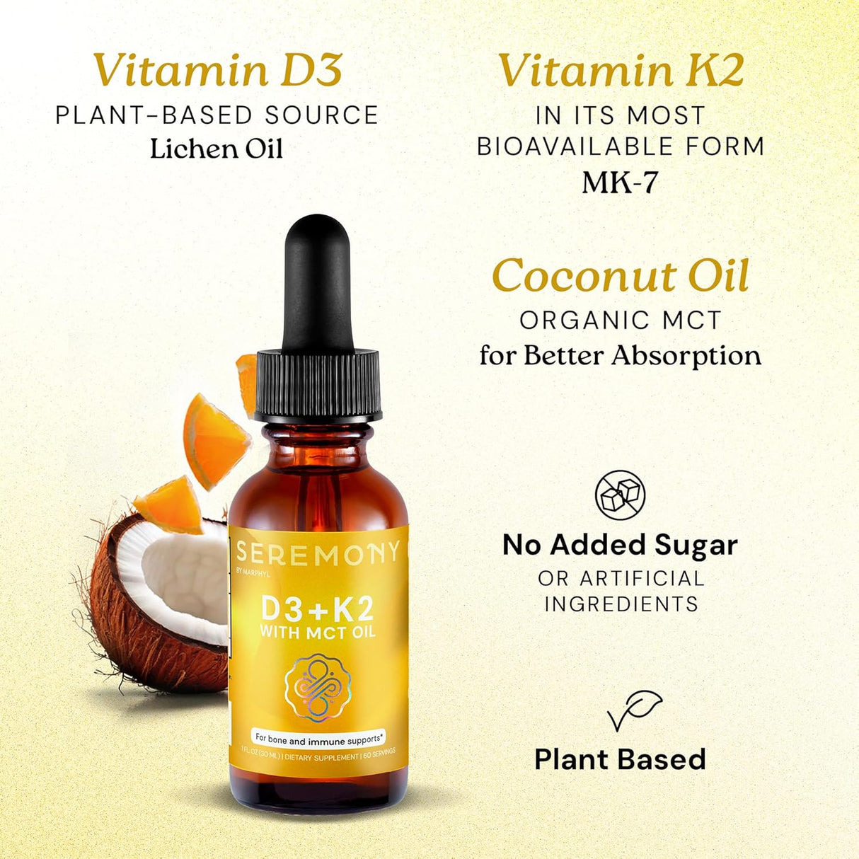 Suero de Vitamina D3 4000 IU + K2 Vegano Orgánico USA