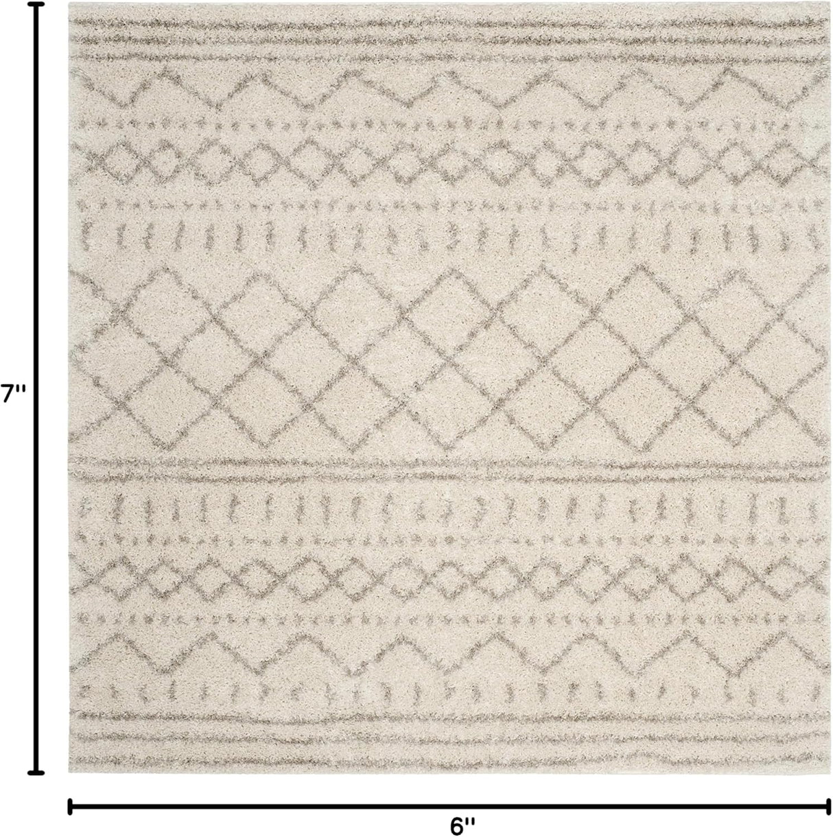 Alfombra área Shag, diseño marroquí, 1.6 pulgadas de grosor