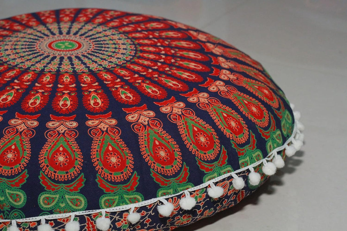 Cojín redondo grande para el suelo, funda otomana, almohada para meditación, cojín de suelo para adultos, puf otomano, fundas de tiro otomano, muebles de sala de manualidades, funda de 22 pulgadas