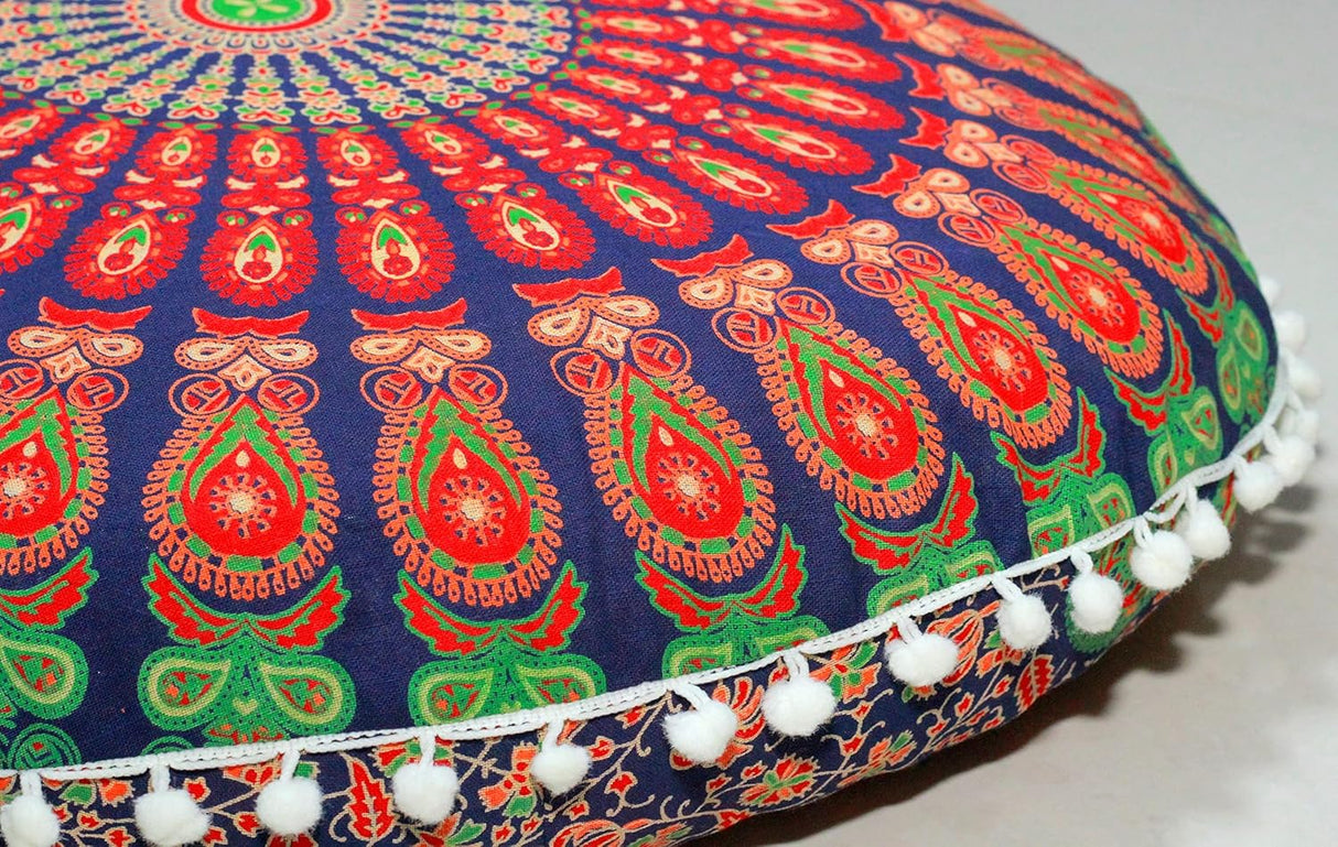 Cojín redondo grande para el suelo, funda otomana, almohada para meditación, cojín de suelo para adultos, puf otomano, fundas de tiro otomano, muebles de sala de manualidades, funda de 22 pulgadas