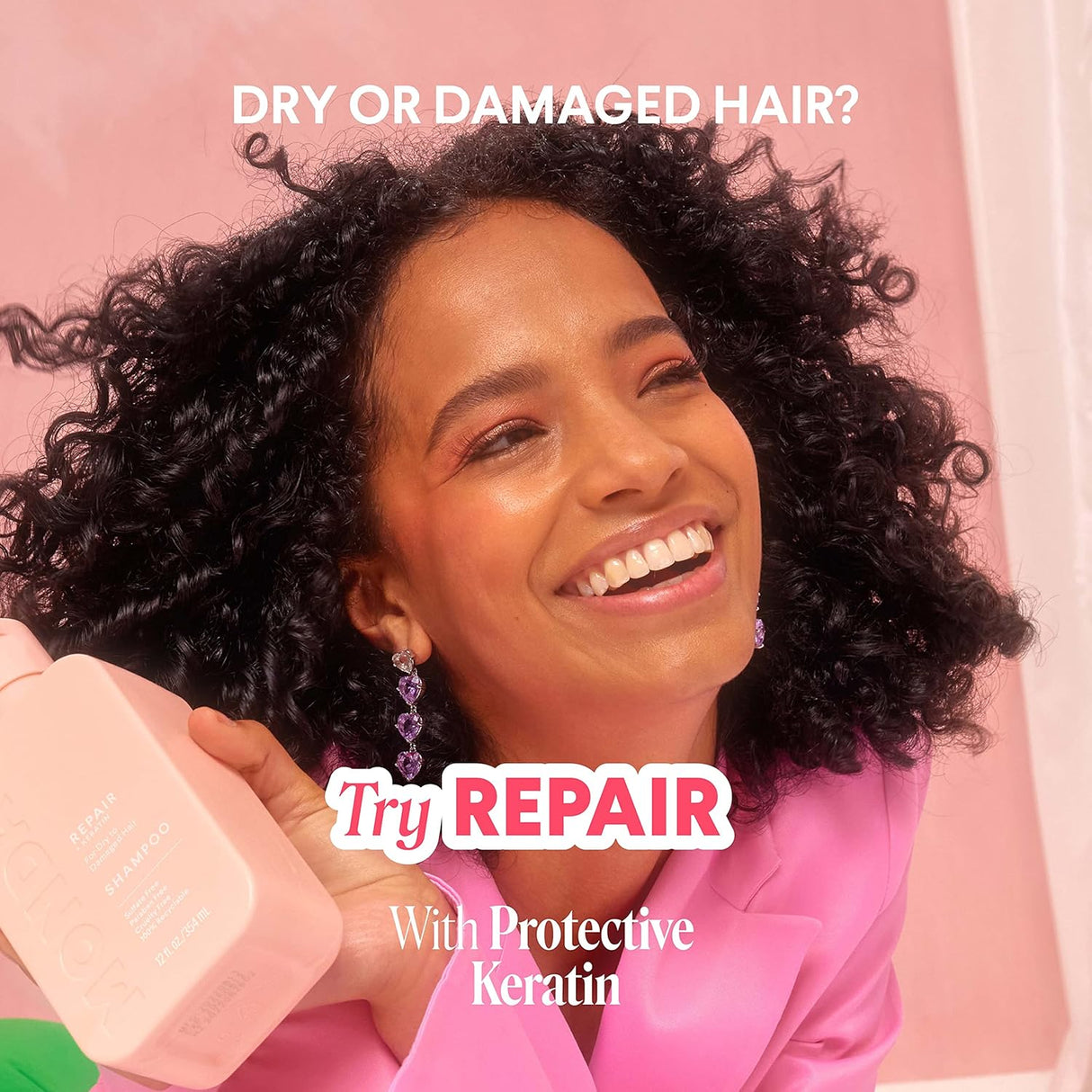 Champú reparador con queratina para cabello seco a dañado