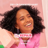 Champú reparador con queratina para cabello seco a dañado