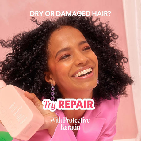 Champú reparador con queratina para cabello seco a dañado