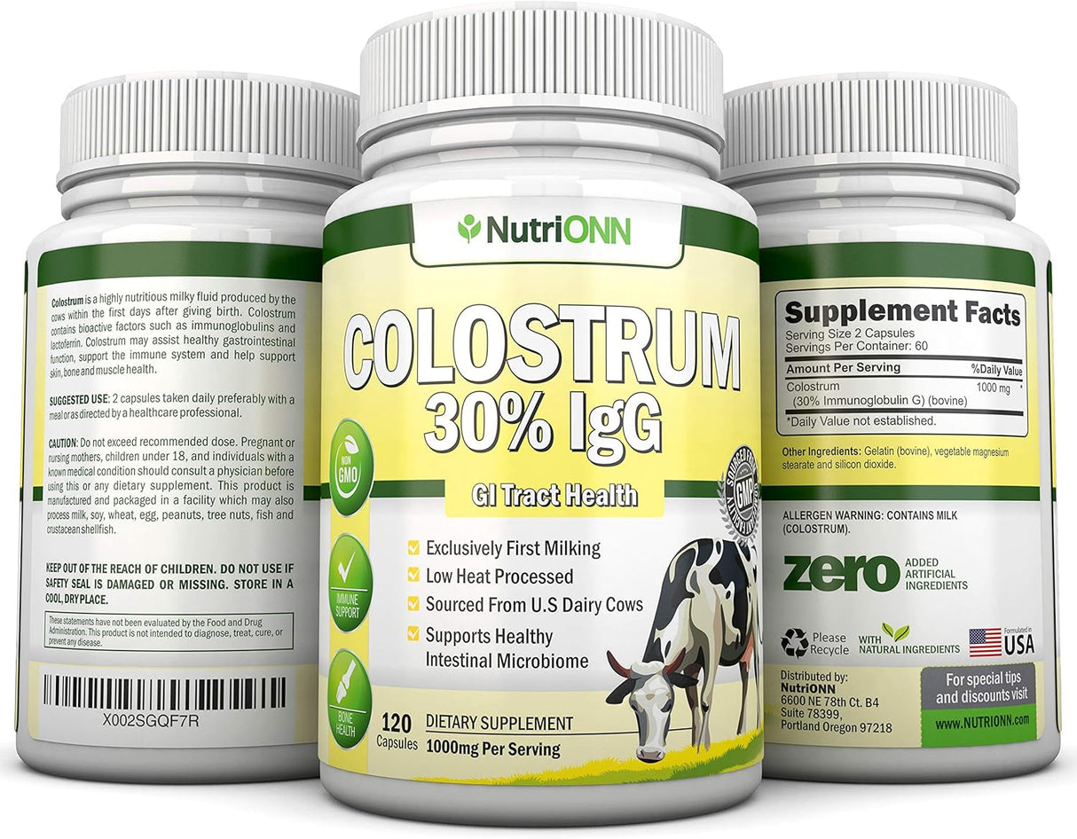 Colostro 1000mg - Salud Inmunitaria - 120 Cápsulas