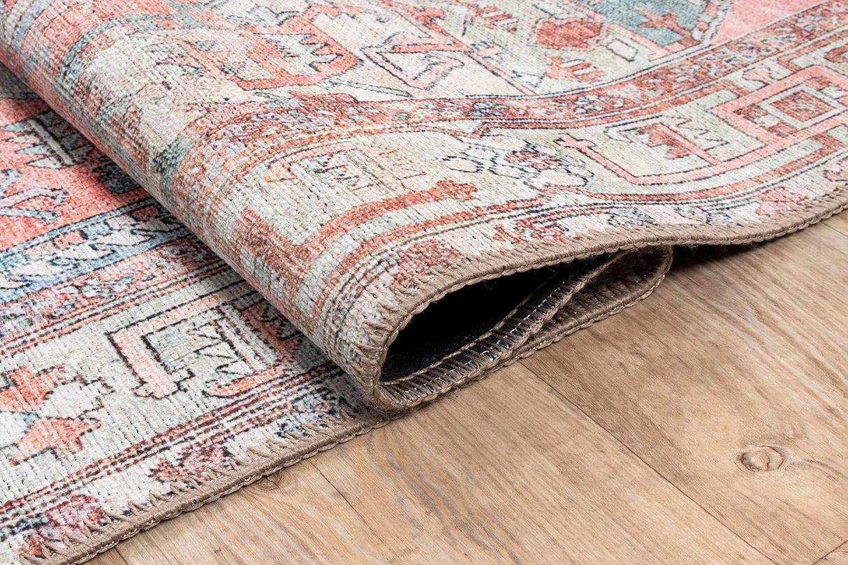 Alfombra Adiva Lavable 2'6x10 Antideslizante Vintage