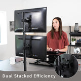 Soporte de Monitor Doble VIVO, Ajustable, STAND-V002T
