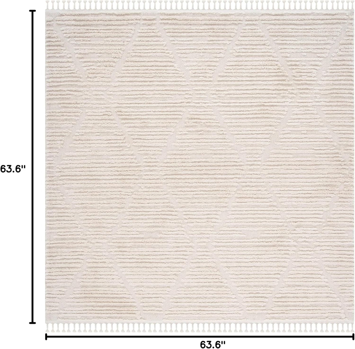 Alfombra cuadrada bohemia con flecos modelo MRK517C