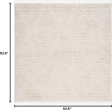 Alfombra cuadrada bohemia con flecos modelo MRK517C