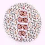 Funda bohemia para cojín, de 32 pulgadas, con diseño de mandala, para meditación, decorativa, otomana, grande, para exteriores, decoración del hogar, decoración de arte en el hogar, redonda, con pompones de algodón, cómoda