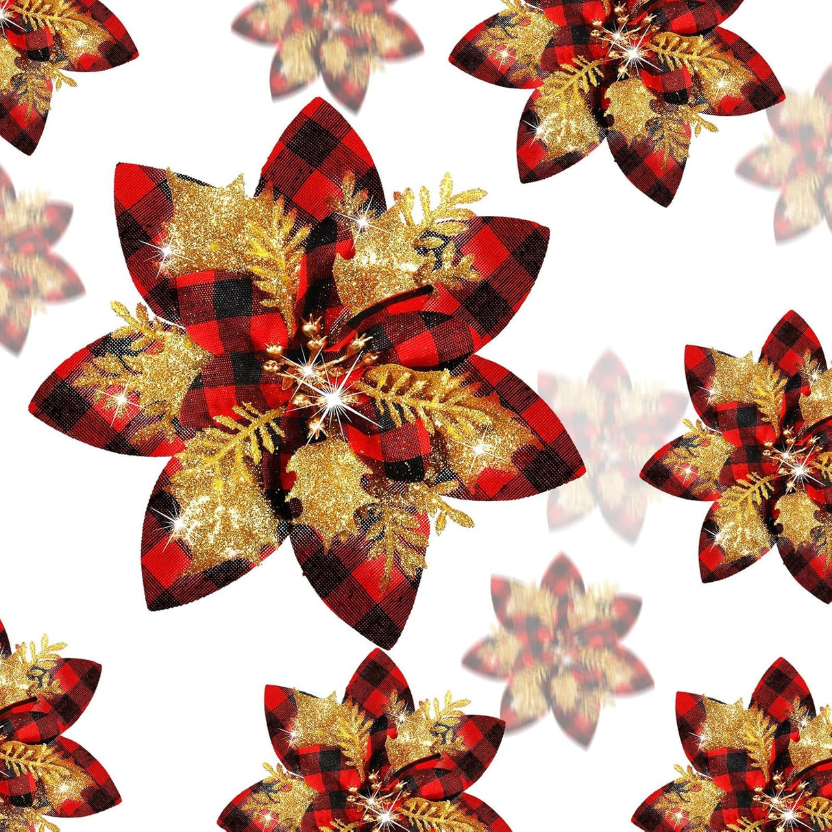Flores Poinsettia Artificial 36 Pcs, Decoraciones de Navidad