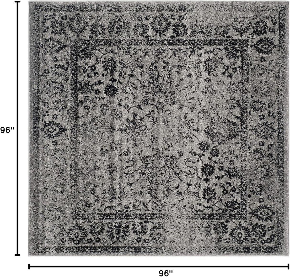 Alfombra de Área Cuadrada, Diseño Oriental Distressed, ADR109B