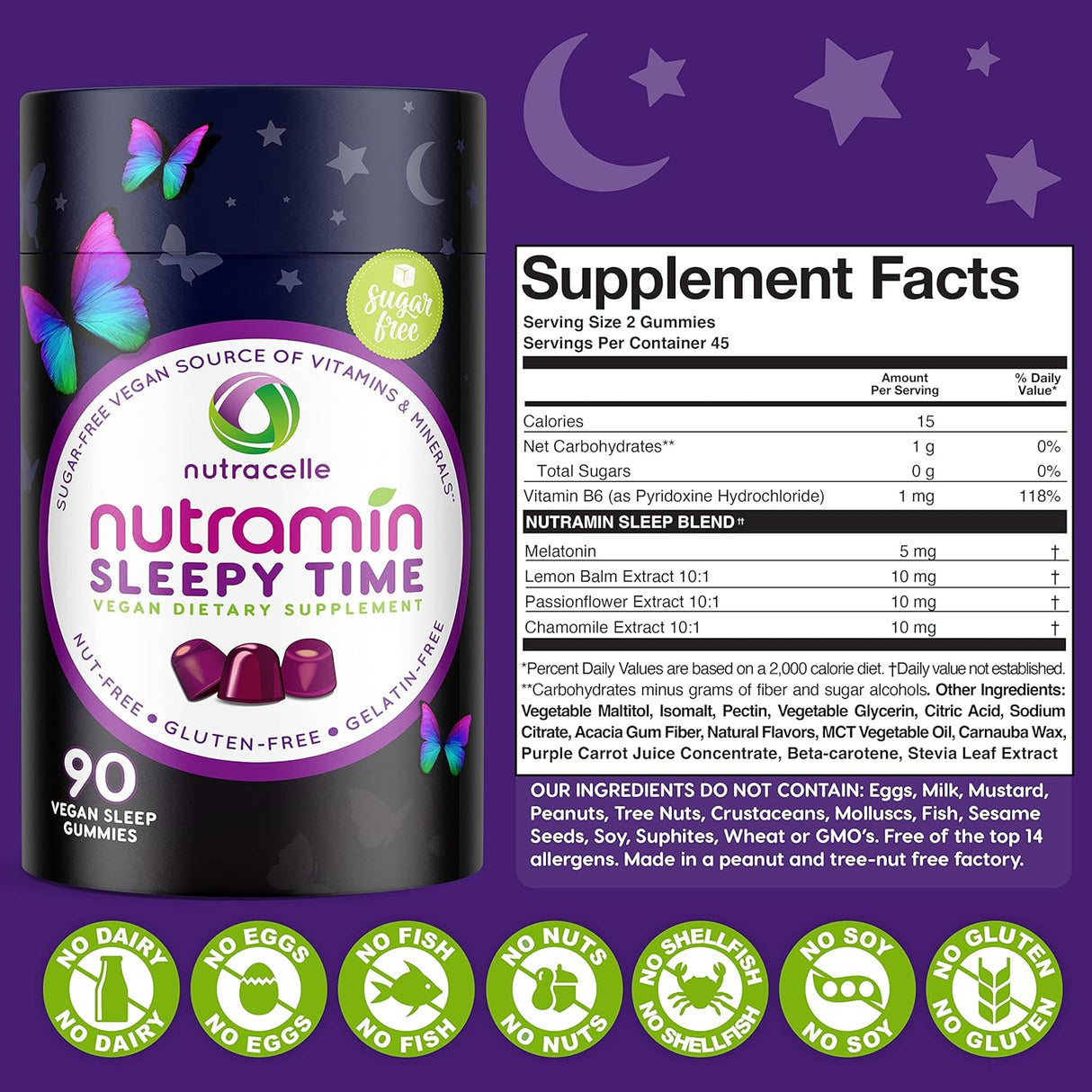 Gomitas Nutramin Sleepy Time: la melatonina natural vegana,