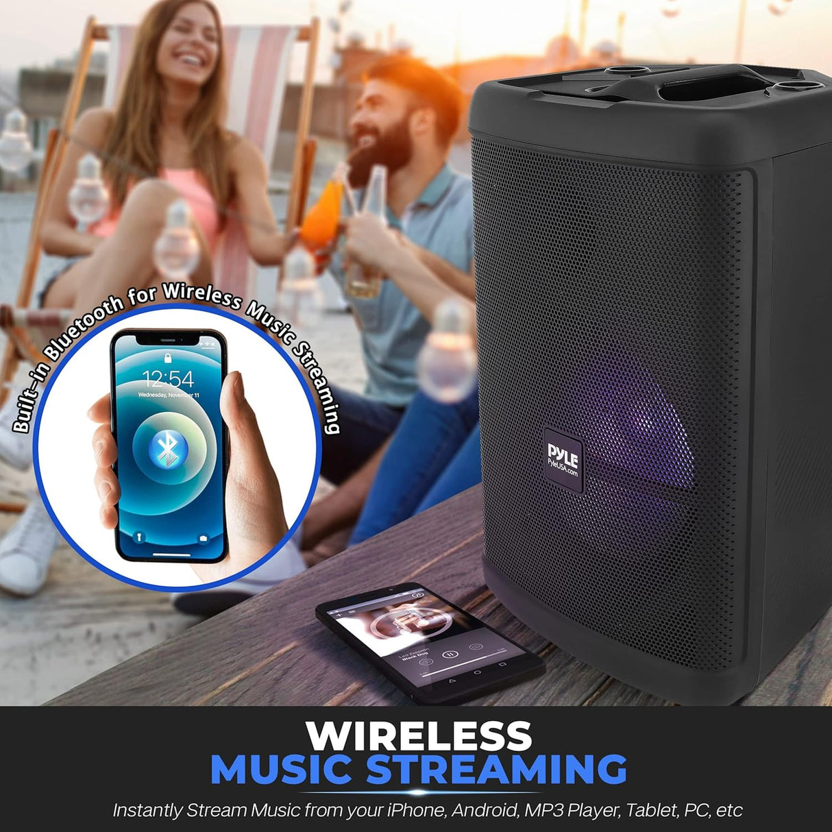 Altavoz portátil Bluetooth PA de 500 W PYLE-PRO