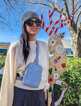 Bandoleras pequeñas de cuero vegano Color: Light Blue