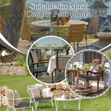 Basic Beyond Cojines para sillas de exterior para muebles de patio, impermeables, juego de 4 cojines de asiento de exterior de 19 x 19 pulgadas, cojines para sillas de patio con lazos y asa, color