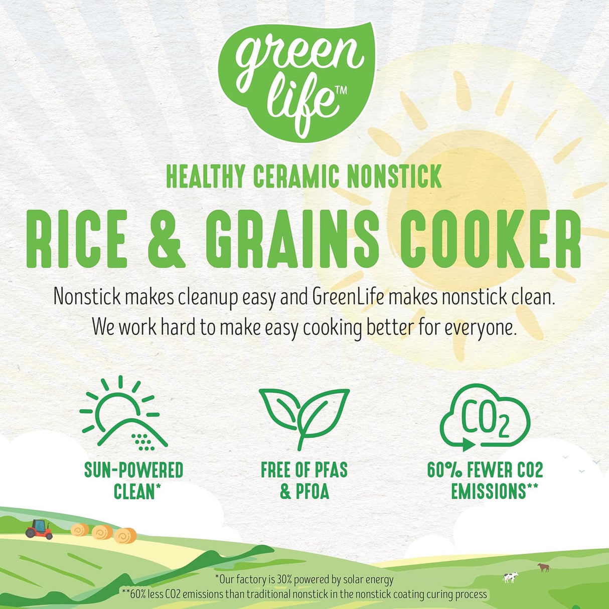 Cocedor de Arroz GreenLife 4 Tazas, Cerámica Antiadherente