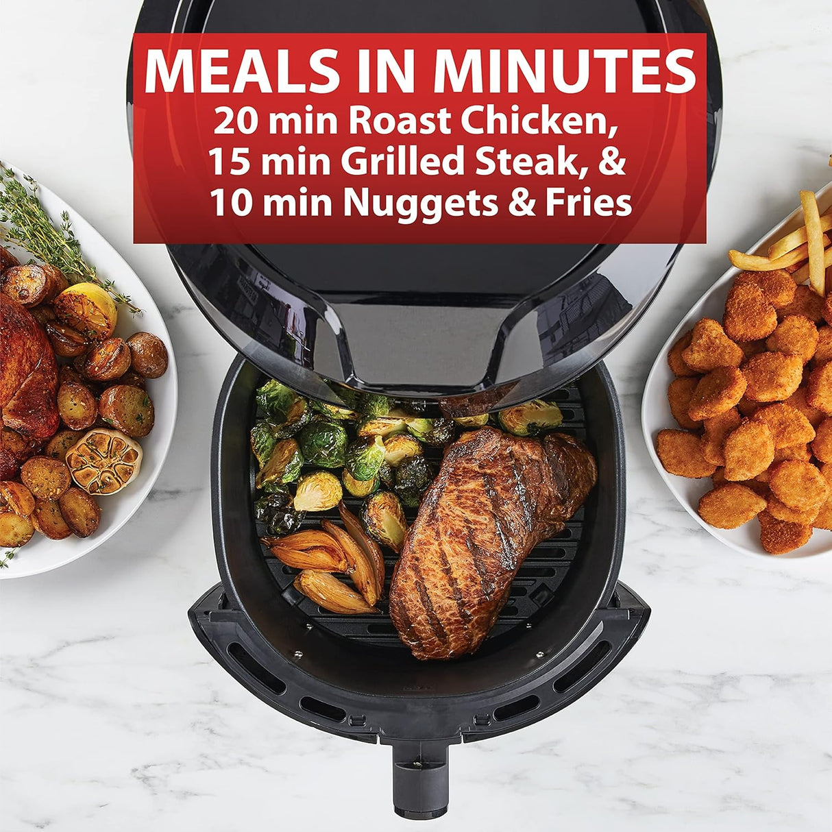 Freidora de aire y parrilla T-fal, 5.9 qt, 8 programas, XXL