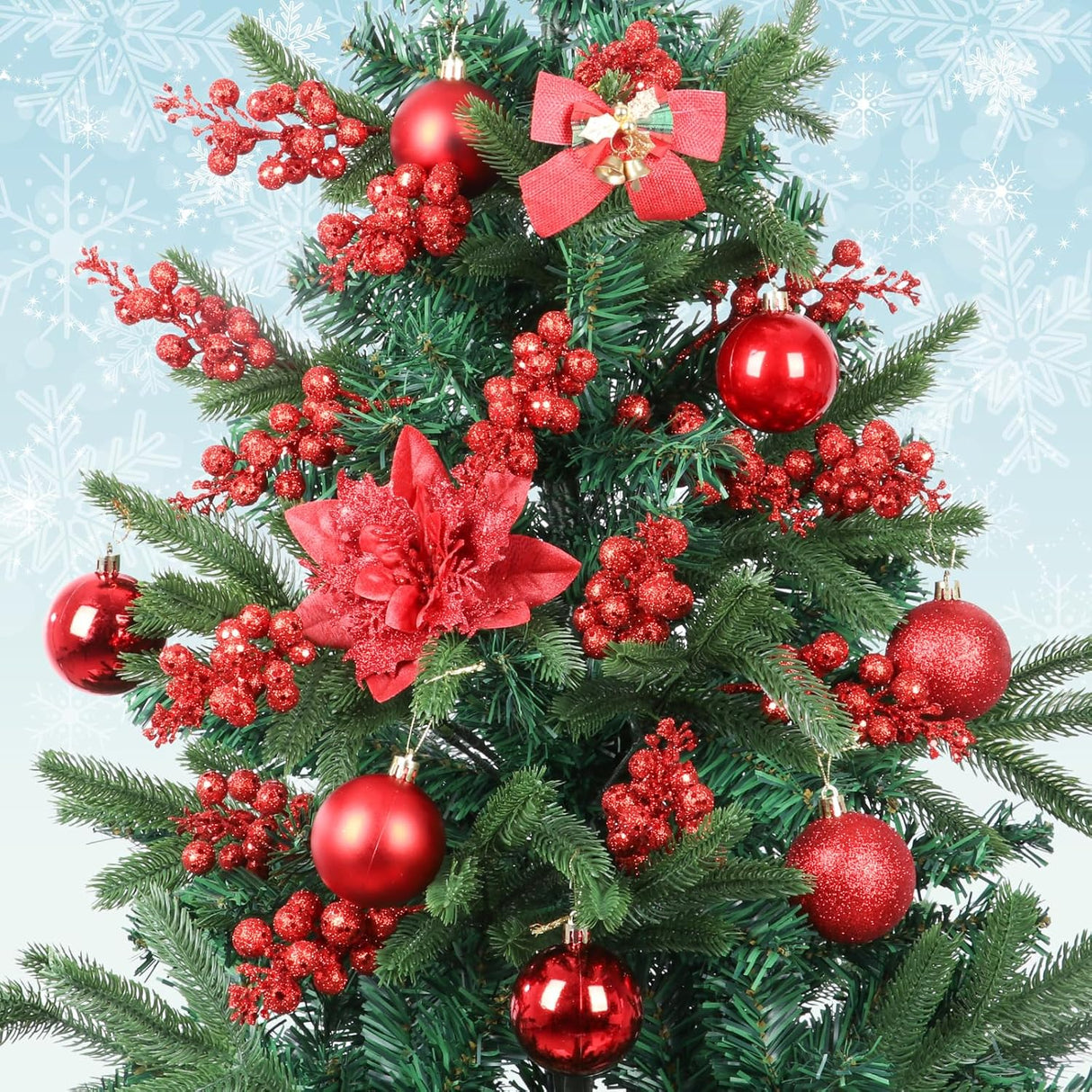 14 Pcs Ramas Artificiales con Brillo - Decoración Navidad 2024