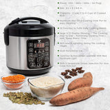 Cocinero de arroz eléctrico Moss & Stone, 4-8 tazas, 10 modos