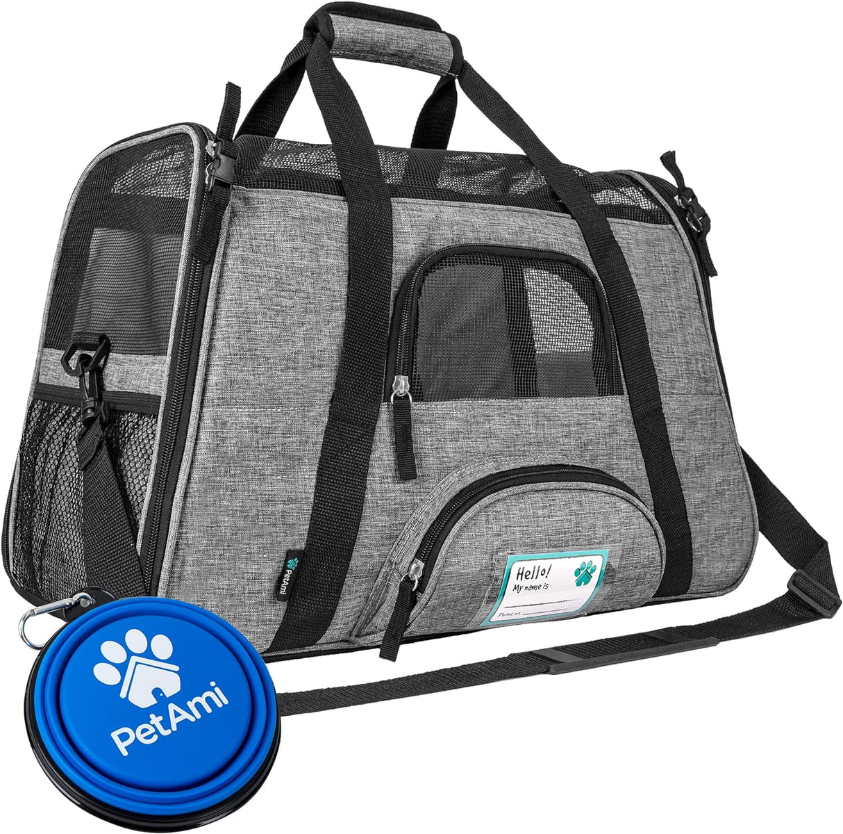 Transportadora Aprobada para Mascotas PetAmi, Suave y Ventilada