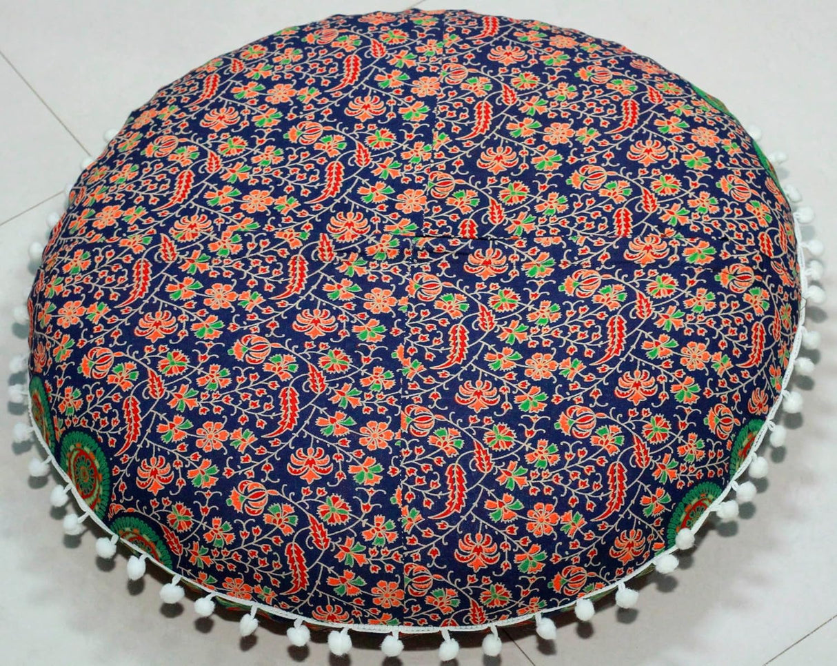 Cojín redondo grande para el suelo, funda otomana, almohada para meditación, cojín de suelo para adultos, puf otomano, fundas de tiro otomano, muebles de sala de manualidades, funda de 22 pulgadas