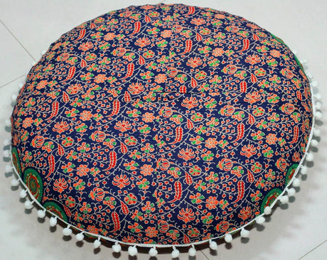 Cojín redondo grande para el suelo, funda otomana, almohada para meditación, cojín de suelo para adultos, puf otomano, fundas de tiro otomano, muebles de sala de manualidades, funda de 22 pulgadas