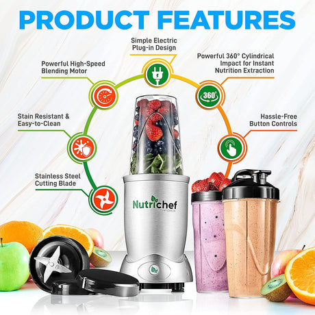 Licuadora eléctrica personal NutriChef NCBL12
