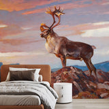 Adhesivo mural removible para pared, color pastel, atardecer
